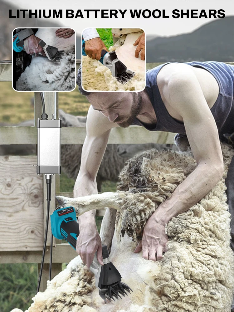 

Electric Cordless Sheep Shears Adjustable Speeds Electric Shearing Machine 13 Tooth Stainless Steel Blade for Farm Sheep, Goat