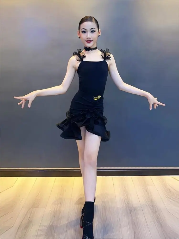 

Индивидуальный женский костюм для латинских танцев для взрослых и девочек, кружевной костюм с кисточками для тренировок, костюм для профессиональных соревнований, комплект с бахромой