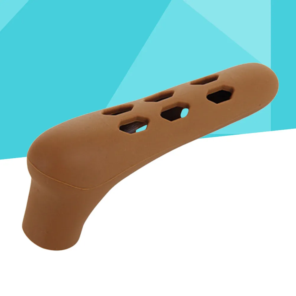 Silicone Door Knob Sleeve Coffee Color Protective L Shape Cover Safety Non Slip Door Handle Gloves Anti Collision Protector