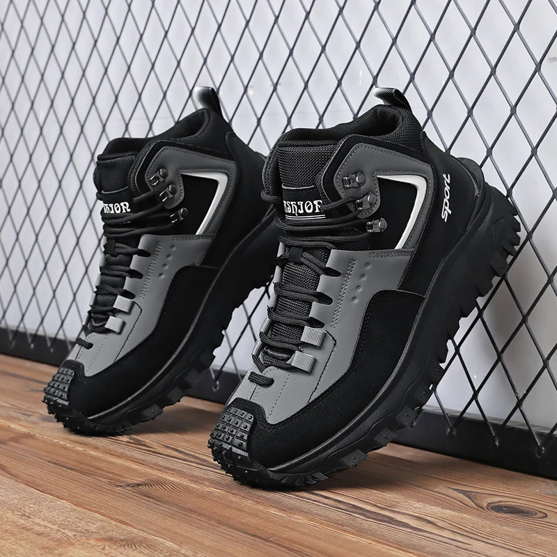 Herren-Oxford-Stiefel mit Komfort-Innenfutter, Dicken Sohlen für Zusätzliche Höhe und Langlebigkeit, Geeignet für Outdoor-Aktivitäten, Camping, Wandern und Bergsteigen – Detail 8