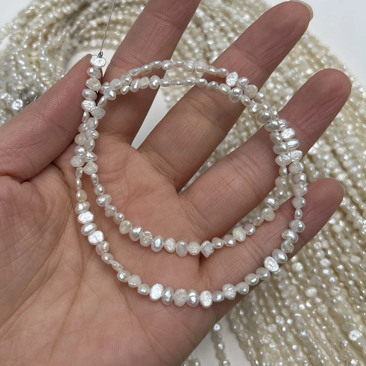 3-5mm Natural Freshwater Pearls Irregular Shapes Semi-Finished Beads for Jewelry Making DIY Necklace Bracelet Accessories 36cm