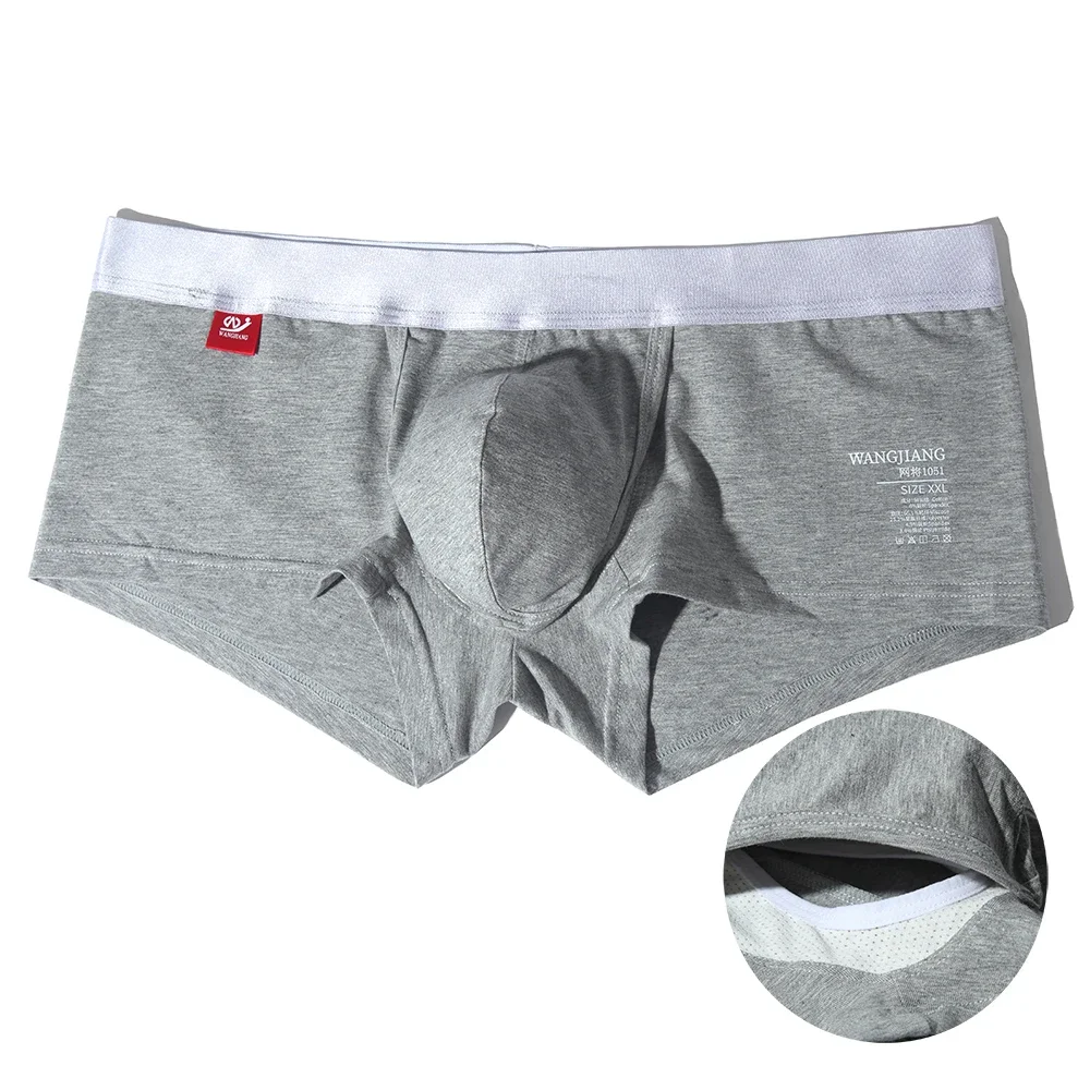 Open Front Underwear Men Cotton Sexy Men's Boxer Shorts Panties Comfortable Breathable Pouch Bulge Underpants Male