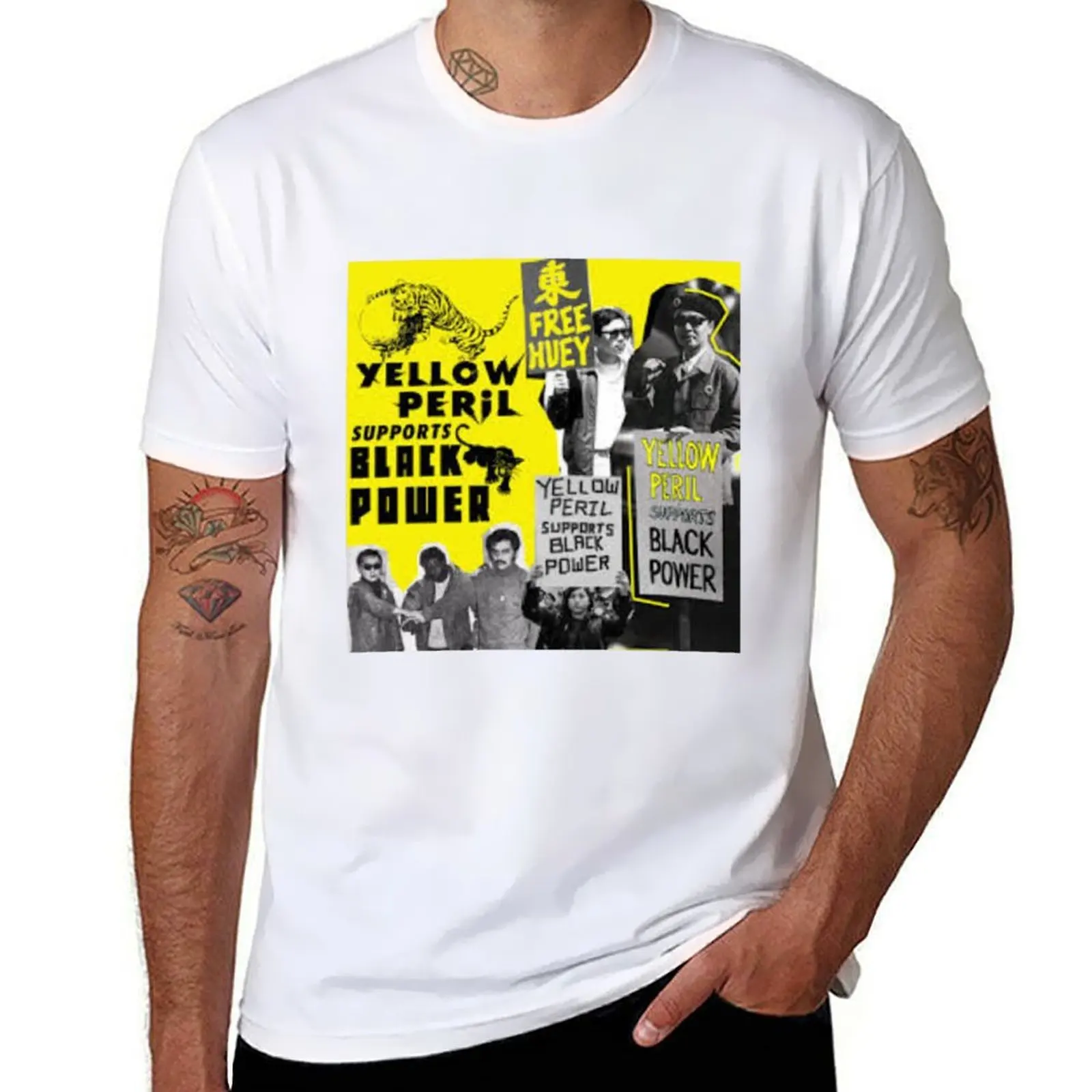 Yellow Peril Supports Black Power T-Shirt t shirts for man cotton t shirts for man cotton funny funny t shirts cotton T-Shirt