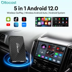 Ottocast Android Ai Box Wireless CarPlay Android Auto Adapter Built in Youtube Netflix Tik Tok IPTV for Car with Wired Carplay