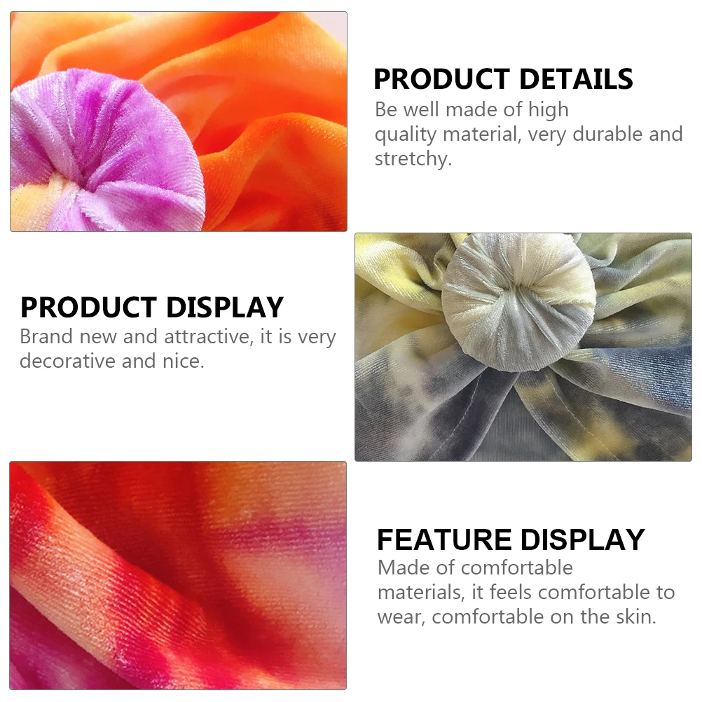 

4 Pcs Baby Beanie Hats Kids Newborn Cotton Tie Dye Cat Cap Winter Children Hair Ring Lovely Hat Christmas Cap Toddler Solid