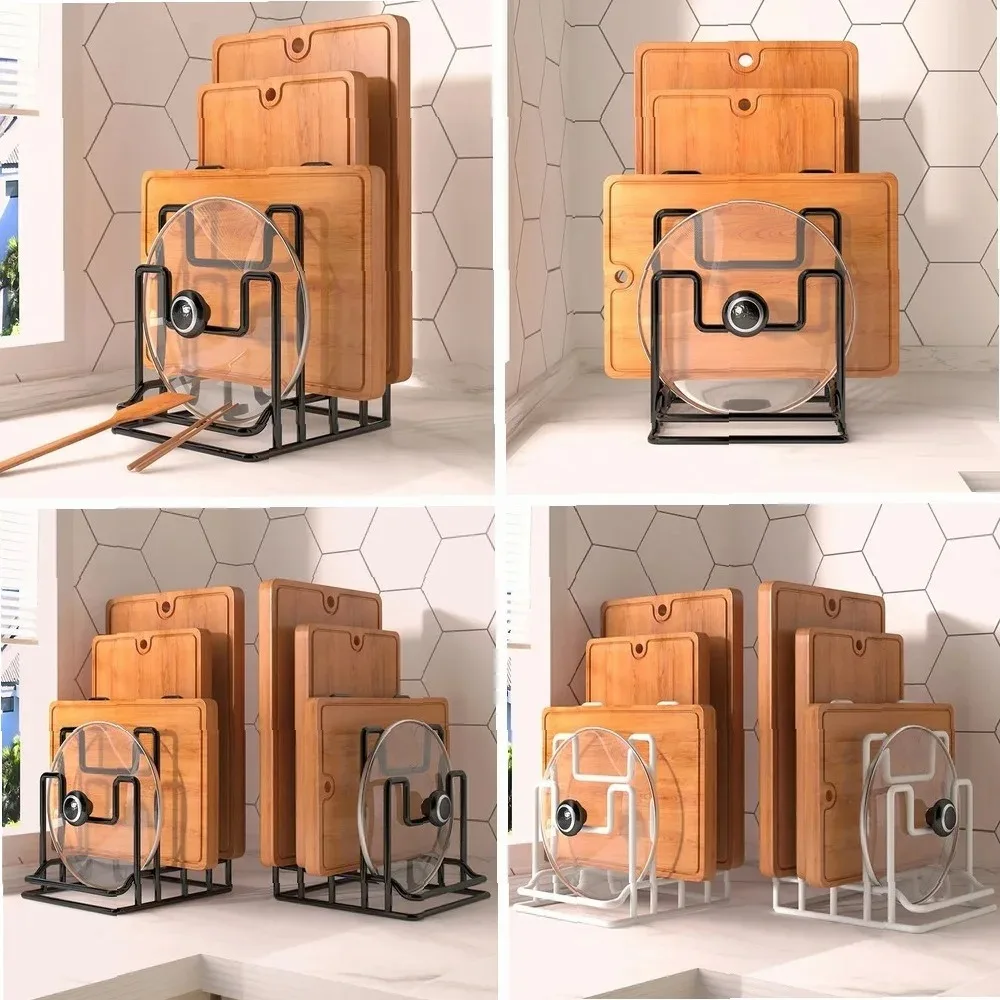 

Multi-Layer Cutting Board Holder Rack, Space-Saving Countertop Drain Storage Shelf & Organizer