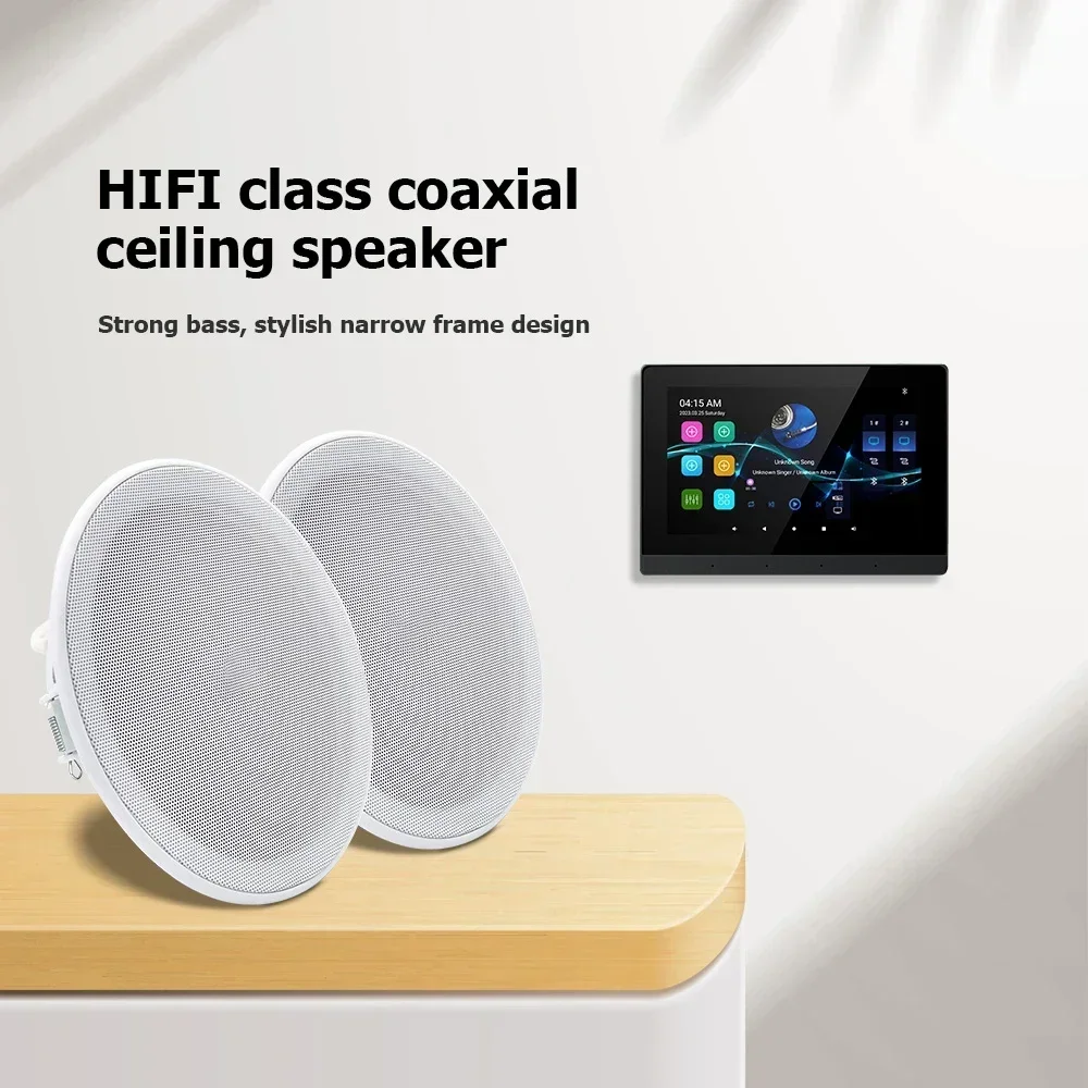 Inteligentny system audio Wzmacniacz dźwięku kina domowego Ścienny wzmacniacz Android WiFi Bluetooth z 6-calowym głośnikiem sufitowym stereo Zestaw