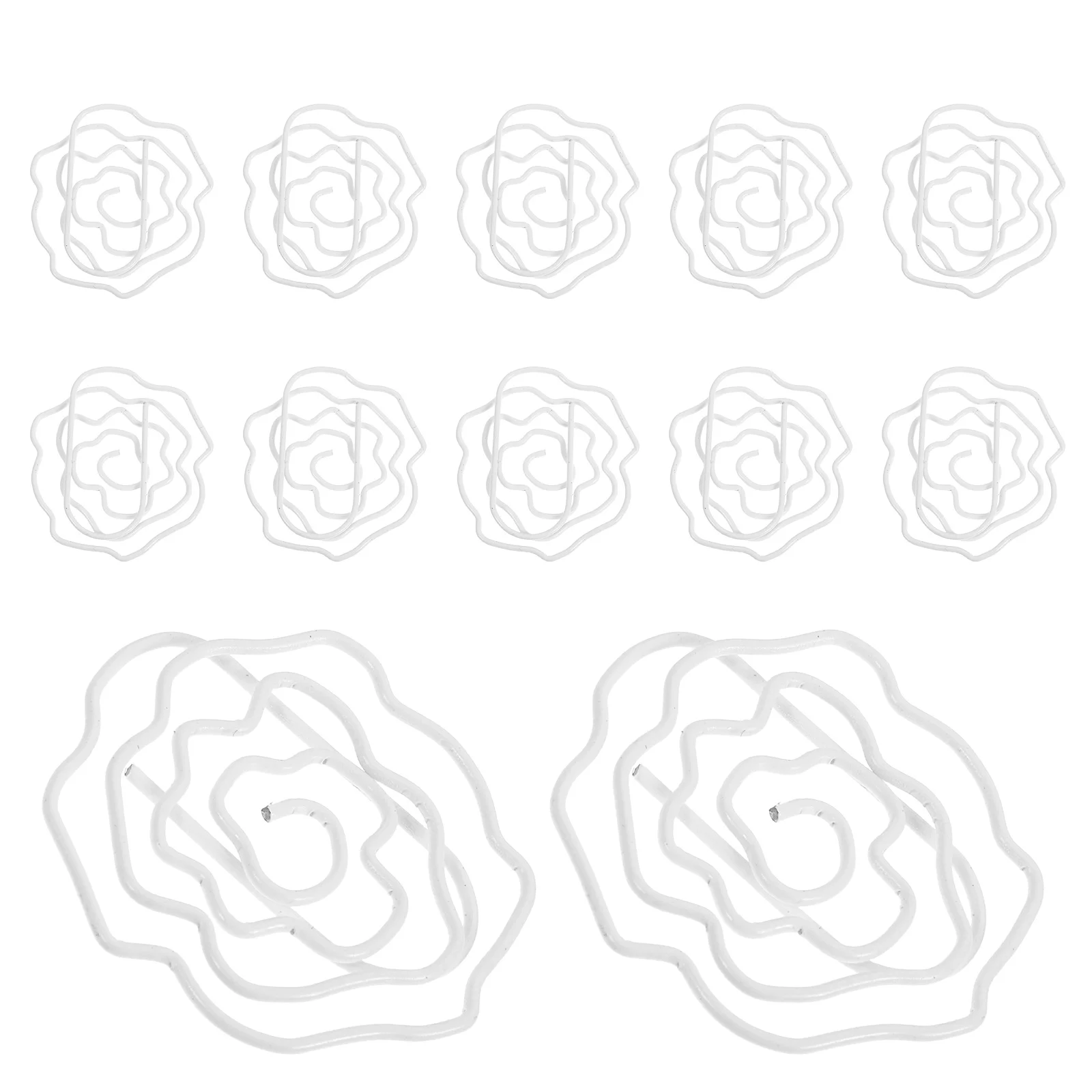 

50pcs Creative Rose Paper Clips Metal Document Tabs For Office School Wedding Decorative Planner Tabs Flower Shaped Clamps