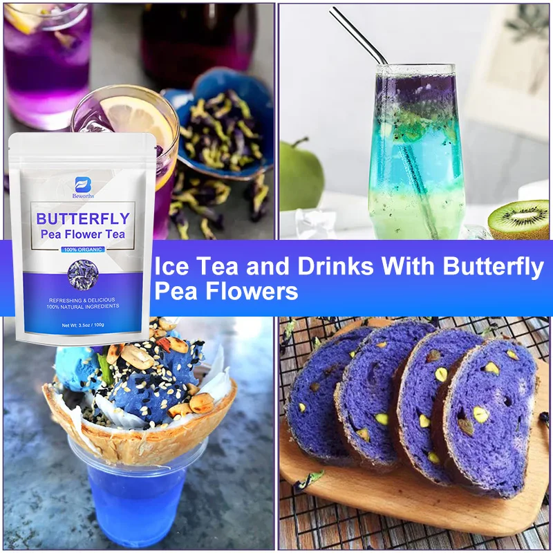 100% Natural Thai Blue Butterfly Pea Flower Help Detoxification Beauty Soap Wedding Candle Perfume Making DIY Dessert Cake