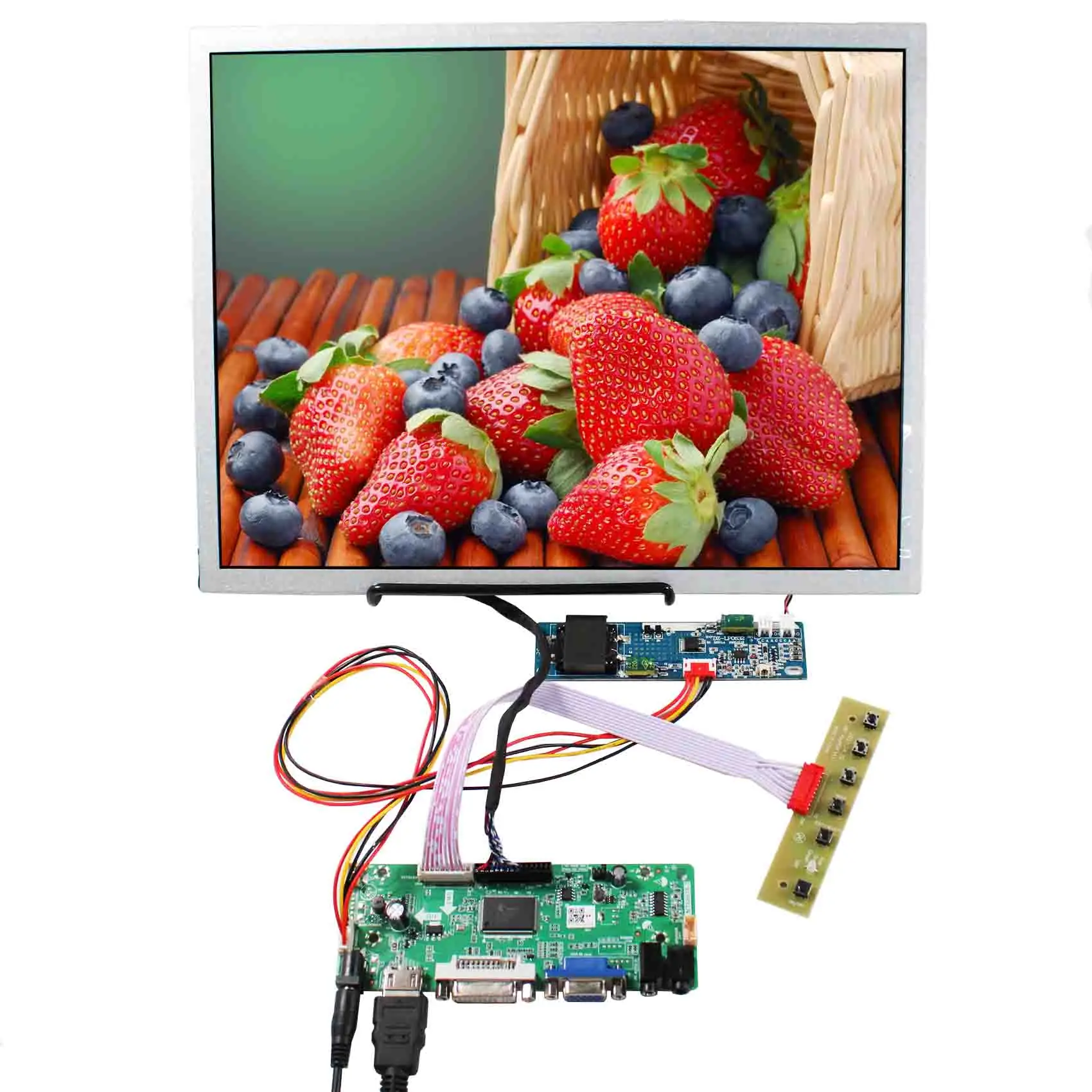 Плата контроллера HDMI DVI VGA LCD, 15 дюймов, 1000 нит, для улицы, 1024x768, ЖК-экран