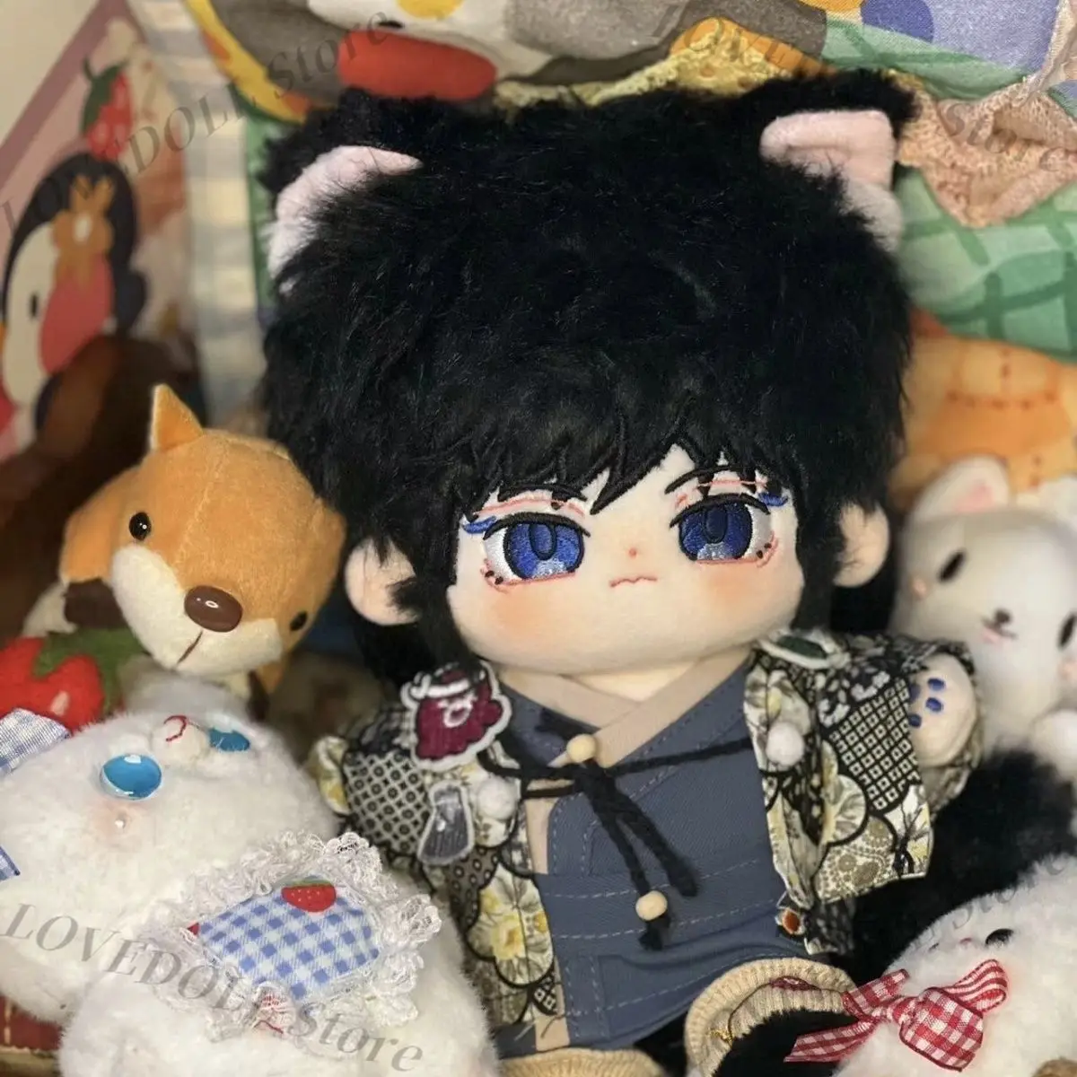 

Tomioka Giyuu Attribute Cat Ear Plush Doll Body Anime Role Dress Up Clothes Figures Plushies Cosplay Birthday Gift 20cm