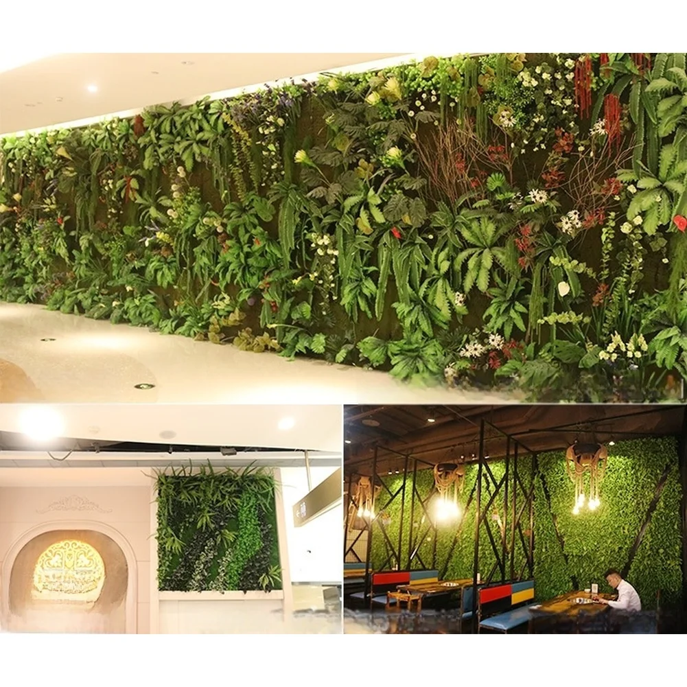 Artificial Plant Wall Decor 4pcs Faux Greenery Hedge for Living Room Wall Backdrop Indoor for tv Background Green Wall Panel