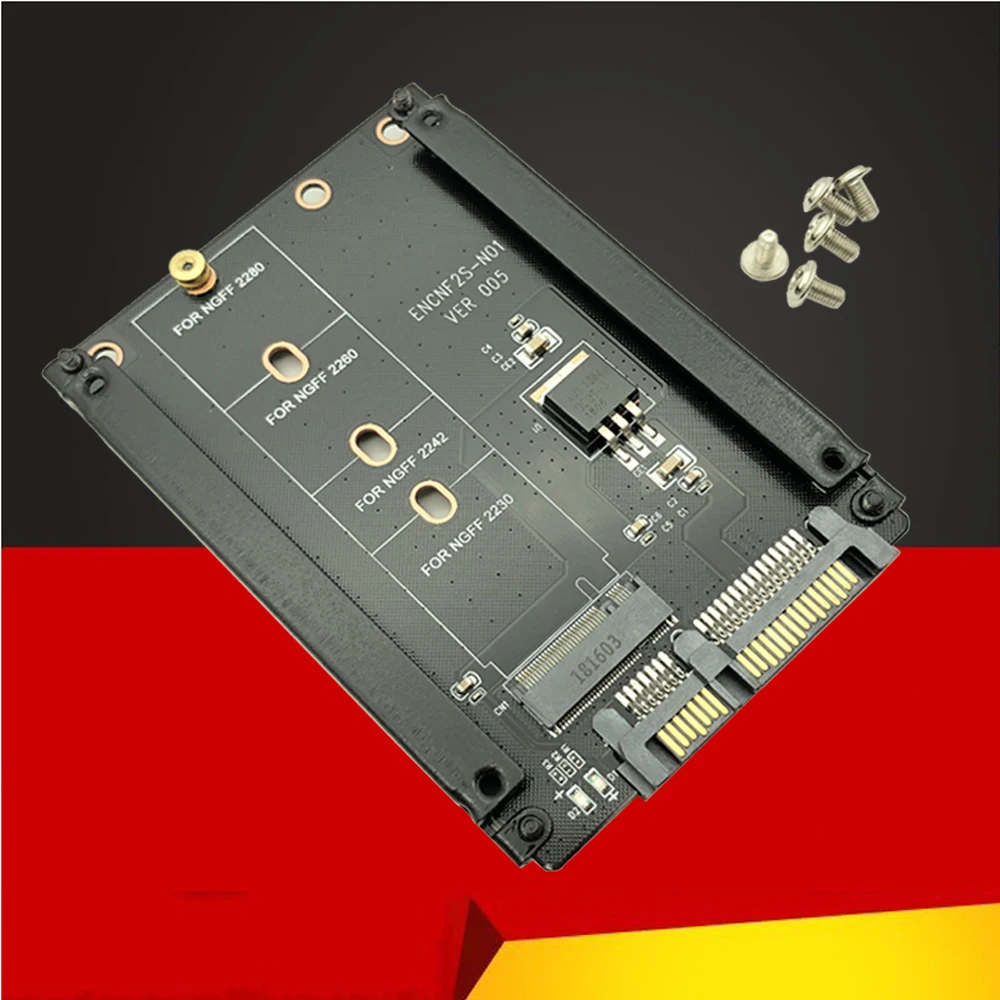 Custodia in metallo chiave B + M M.2 NGFF SSD a 2.5 SATA 6 Gb/s scheda adattatore con presa di custodia M2 adattatore NGFF con adattatore SATA M.2 a
