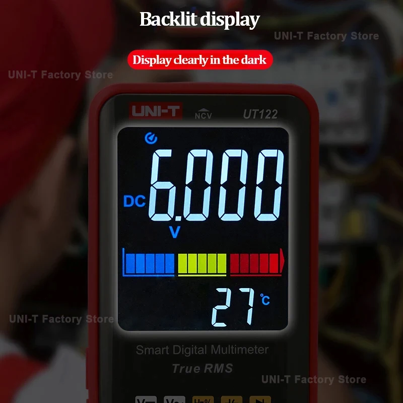 Multimeter pintar UNI-T UT121A/B UT122, profesional Digital Meter frekuensi tegangan tampilan ganda NCV Multi Tester listrik langsung
