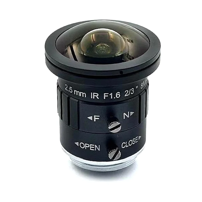 2.5Mm 4K 8MP 2/3 Inch F1.6 IR Fisheye Wide Angle View C-S Mount Mono-Focal CCTV Lens Auto Iris 8 Megapixel For 4K Camera-A79U