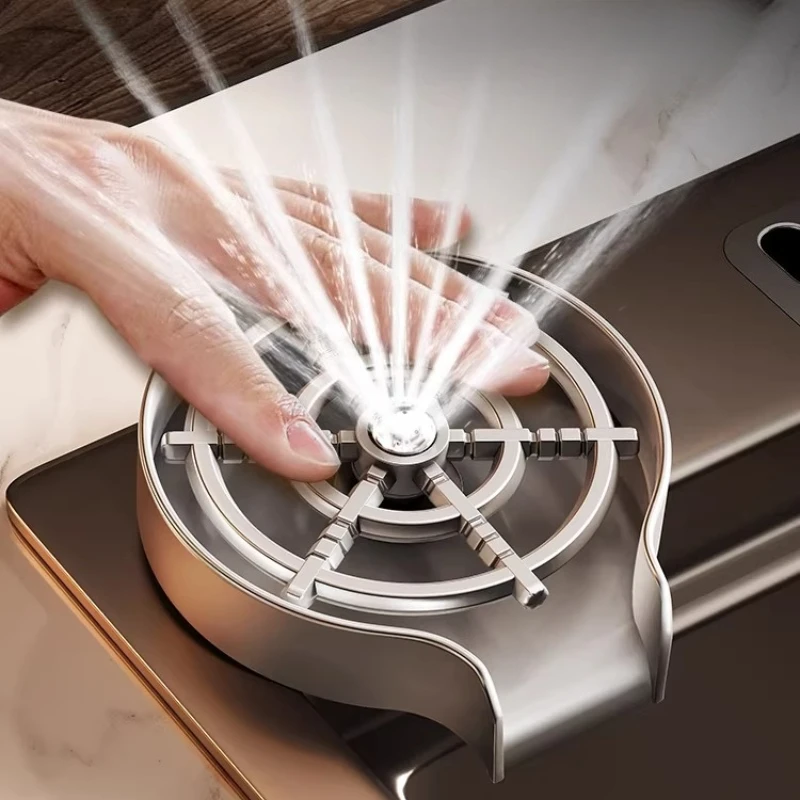304 Stainless Steel High Pressure Cup Washer Automatic Cleaning Cup for Kitchen Sink/Coffee Shops Efficient Dishwashing Solution