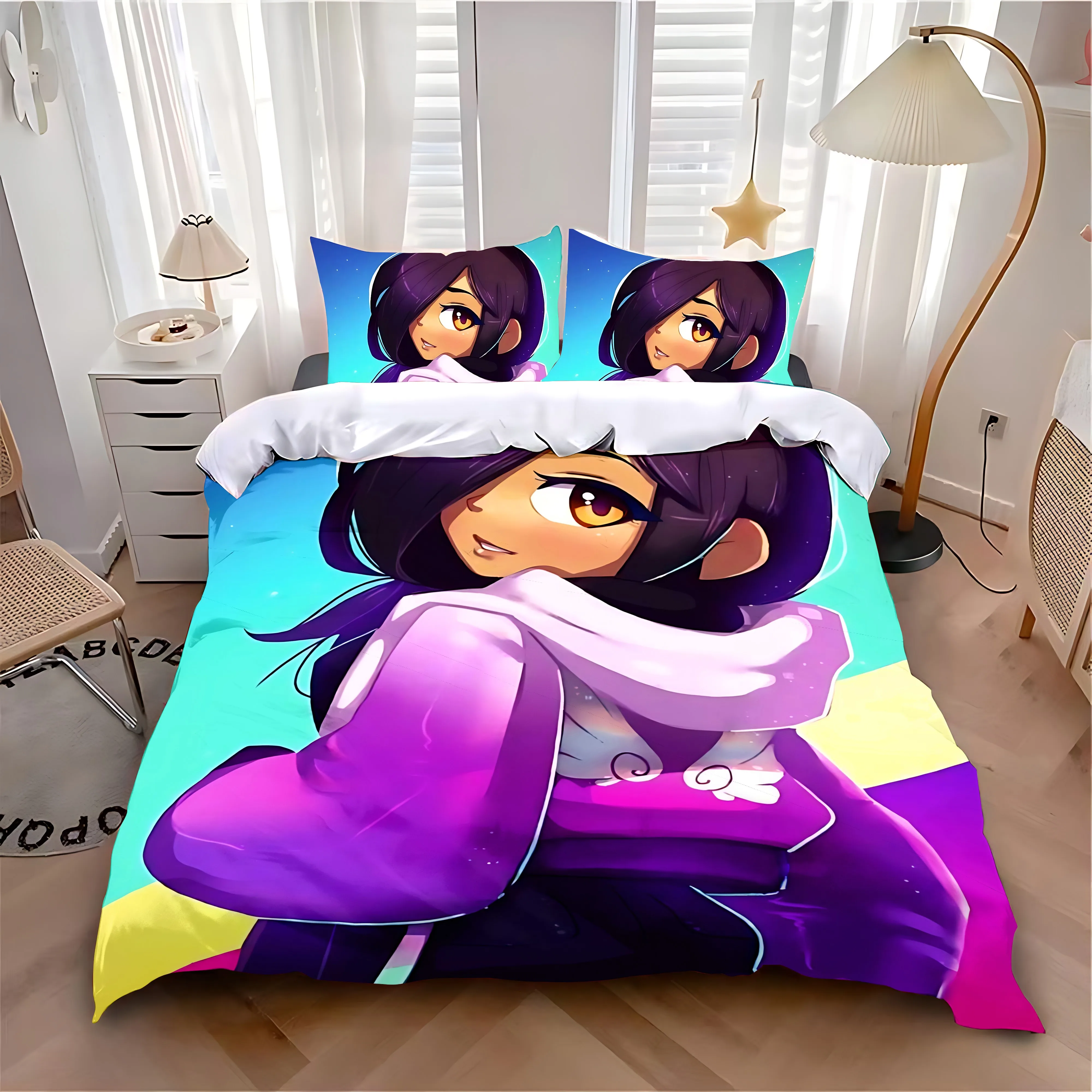 

Duvet Cover Pillowcase Bedding Set Anime Aphmau With Wings Adult Boy Girl Bedroom Decoration Children Single Double Large Size