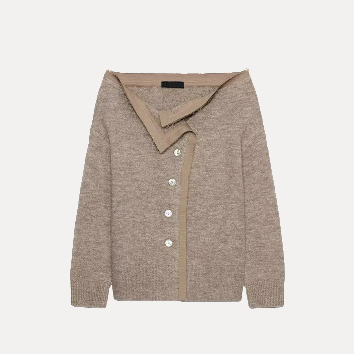 Z Sweet Faion Casacos de malha de um ombro para mulheres Sli Personali European Sle Long Sve Color Card...