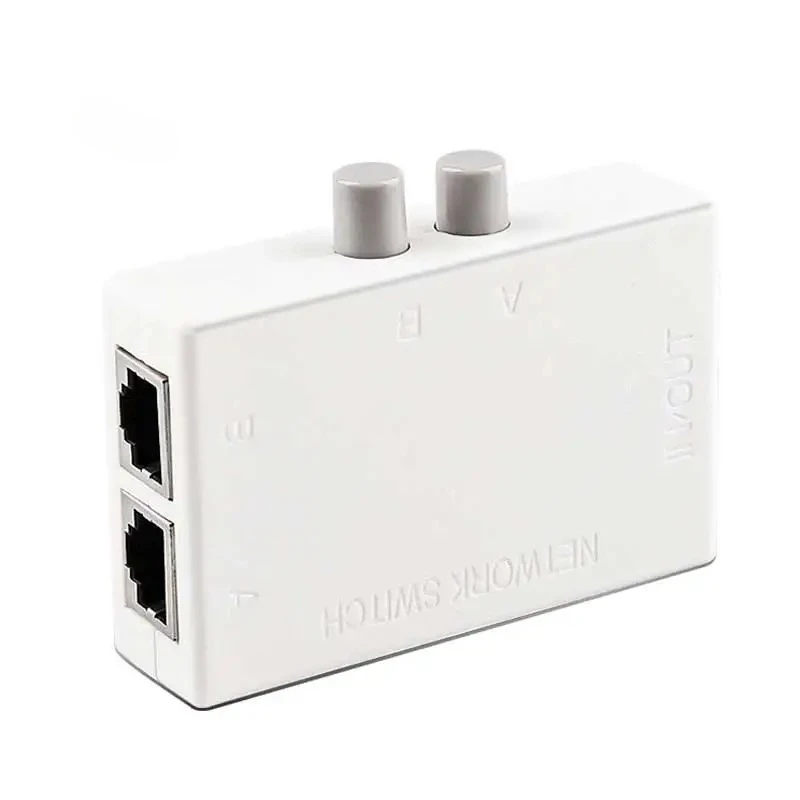 1 in 2 out Port RJ45 Network Switch Ethernet Dual 2 Way Port Manual Sharing Adapter HUB RJ-45 Network Box Splitter For Laptop PC