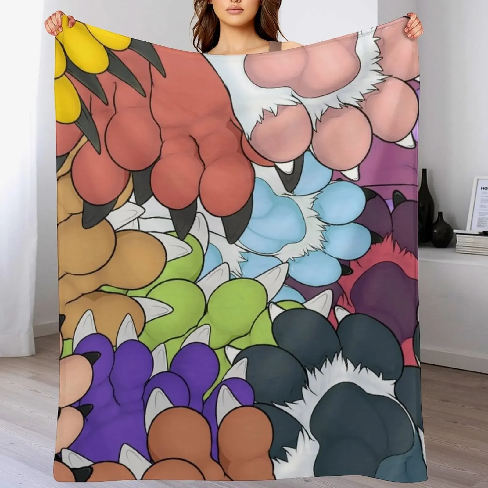 

Paws Everywhere Throw Blanket Portable Lightweight Blanket for Travel Camping