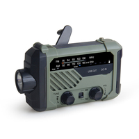 Portable Emergency Radio Versatile Hand Crank Solar Powered FM/AM Radio Phones Charger LED Flashlight Readling Lamp