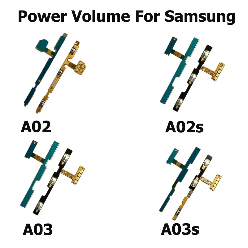 

New Power Volume Buttons For Samsung Galaxy A02 A02s A03 A03s Power Switch On Off Volume Key Button Flex Cable Replacement Parts