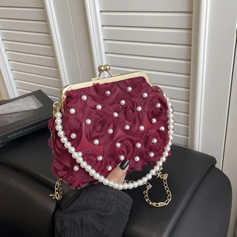 

Сплошные цветные цепочки с цветочными украшениями, модные сумки на плечо, новинка лета 202, универсальные молодежные женские сумки через плечо для поездок на работу