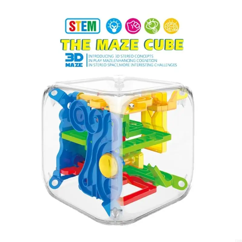 4XBD Crianças Puzzle Maze Cube Brinquedo Educacional Suprimentos Treinamento Cerebral 3D Puzzle Cube