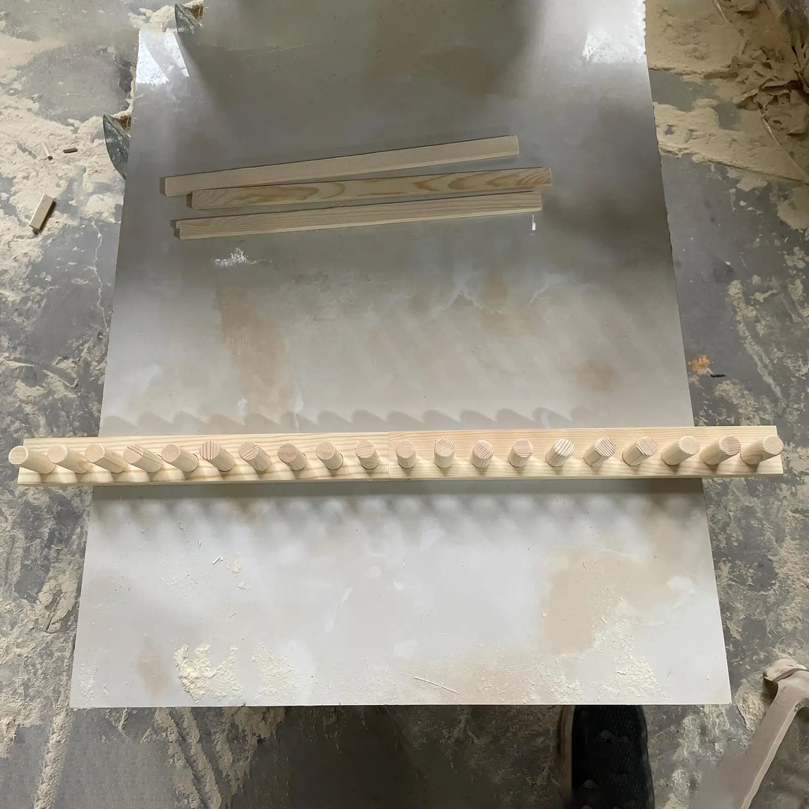Knitting Loom for Chunky Blankets with Sturdy Wooden Construction Adjustable Peg Frame for Home Craft Enthusiasts
