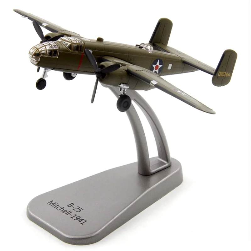 1/144 Scale AMER U.S. Army B-25 Mitchell Bomber Air Raid on Tokyo B25 Alloy Militarized Combat Finished Aircraft Model Gift