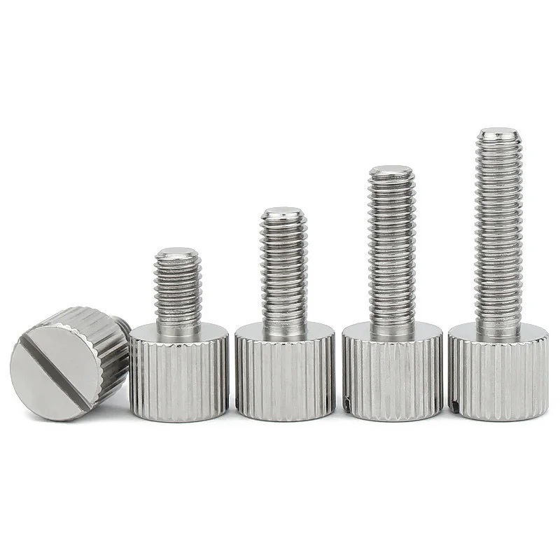 Thumb Screws M3 M4 M5 M6 304 Stainless Steel Slotted Single Head Knurled Hand Screw One-Slot Grip Knob Bolts