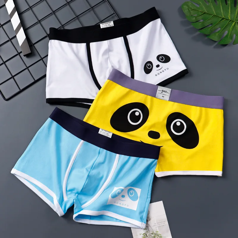 Men's U Covnex Pouch Underwear for Young Boys Cartoon Breathable Aro Pants Printed Leggings Bottom Lingerie Teenagers Underpants