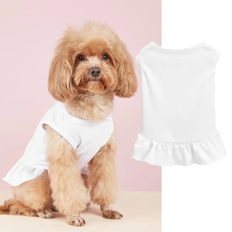 New Ruffled Pet Products Dog Dresses Fashionable Solid Color Casual Cat Dress Spring and Summer Breathable Dog Clothes Designer