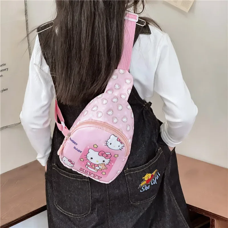 حقيبة صدر Cinnamoroll & Kuromi، حقيبة كتف كرتونية، حقيبة صدر خفيفة، حقيبة تخزين عصرية محمولة، محفظة للعملات المعدنية، حقيبة الهاتف المحمول