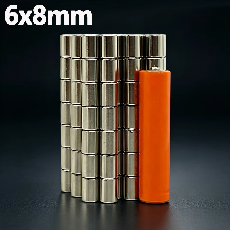 6x8mm Magnet N35 NdfeB Permanentmagnet Imanes 6*8mm Zubehör 10-150 Stück Runde Form Starker Neodym-Magnet für Büro-Kühlschrank – Detail 3
