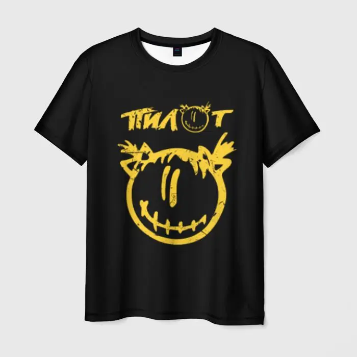 2024 Bicolor Smiley Face Graphic Tee - Men’s Casual Street Fashion Trendy Half Black Half Yellow T-Shirt with Smiley Face Print