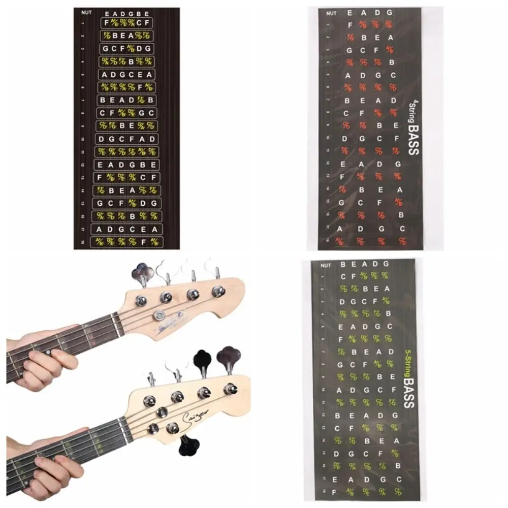 Portable Guitar Fretboard Note Sticker Lightweighting Tone Guitar Scales Stickers Sense Learning Musical Guitar Chord Stickers