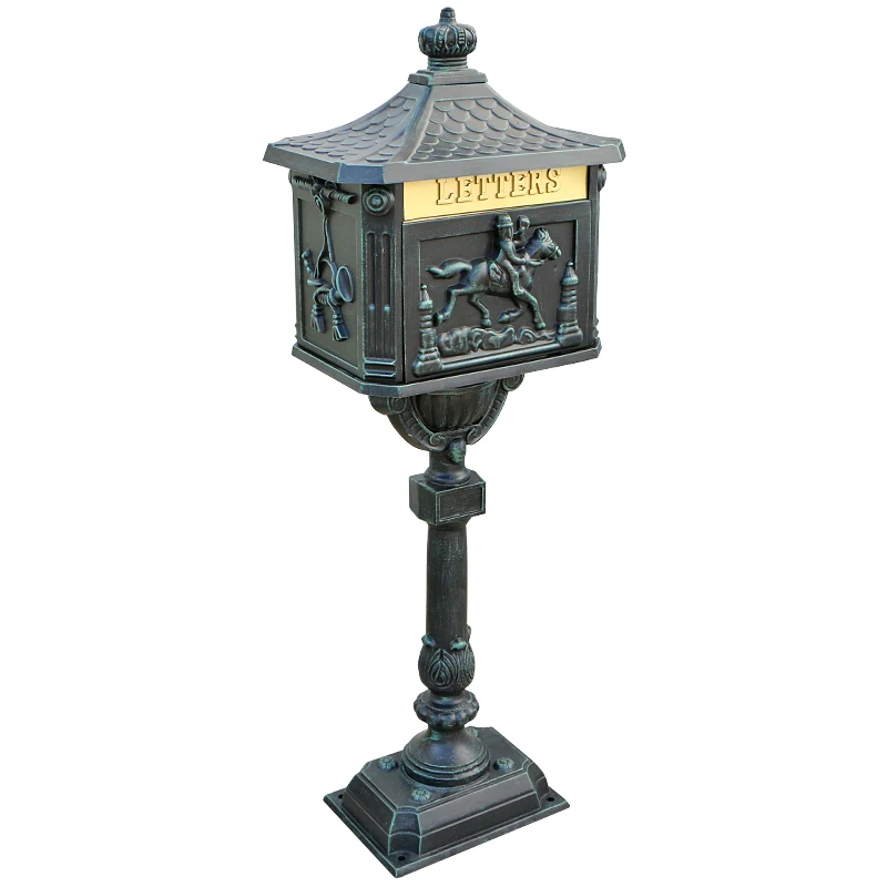 

Outdoor European Villa Mailbox Cast Aluminum Outdoor Rainproof Mailbox Locked Mailbox