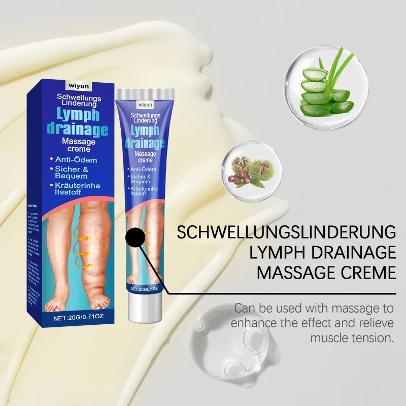 Lymfedrainage Massage Crème Professioneel Elimineren Effectief Gezwollen Benen Lymfeklieren Vice Borst Eliminatie Detox Zalf