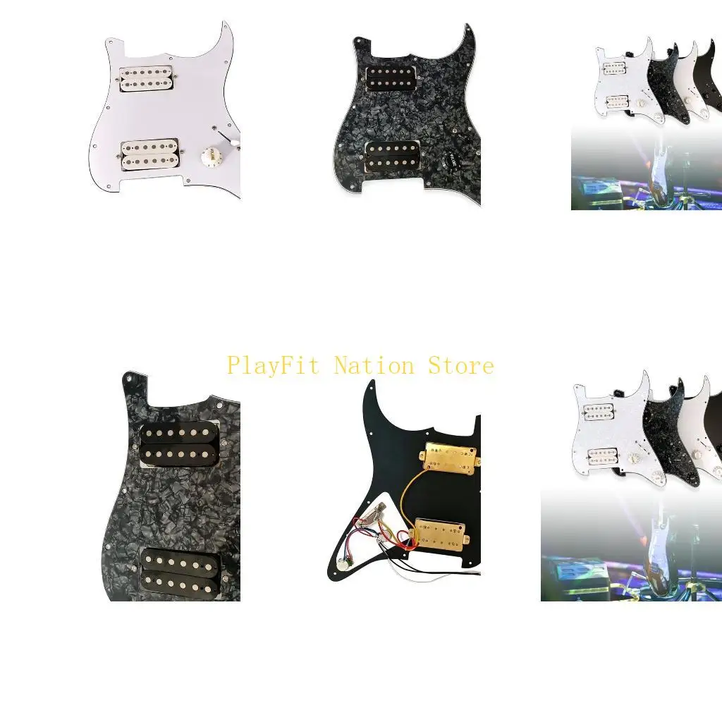 

242F Предварительно смонтированная гитарная накладка с 11 отверстиями, защитная пластина, звукосниматели HSH, детали гитары