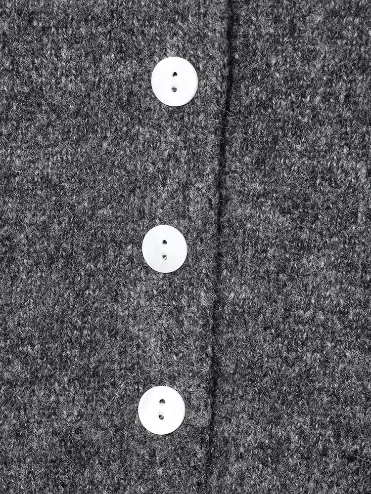 Veste tricotée à manches longues pour femmes, style européen et américain, nouvelle tendance de la mode, vêtements décontractés pour femmes, revers décoratif superposé