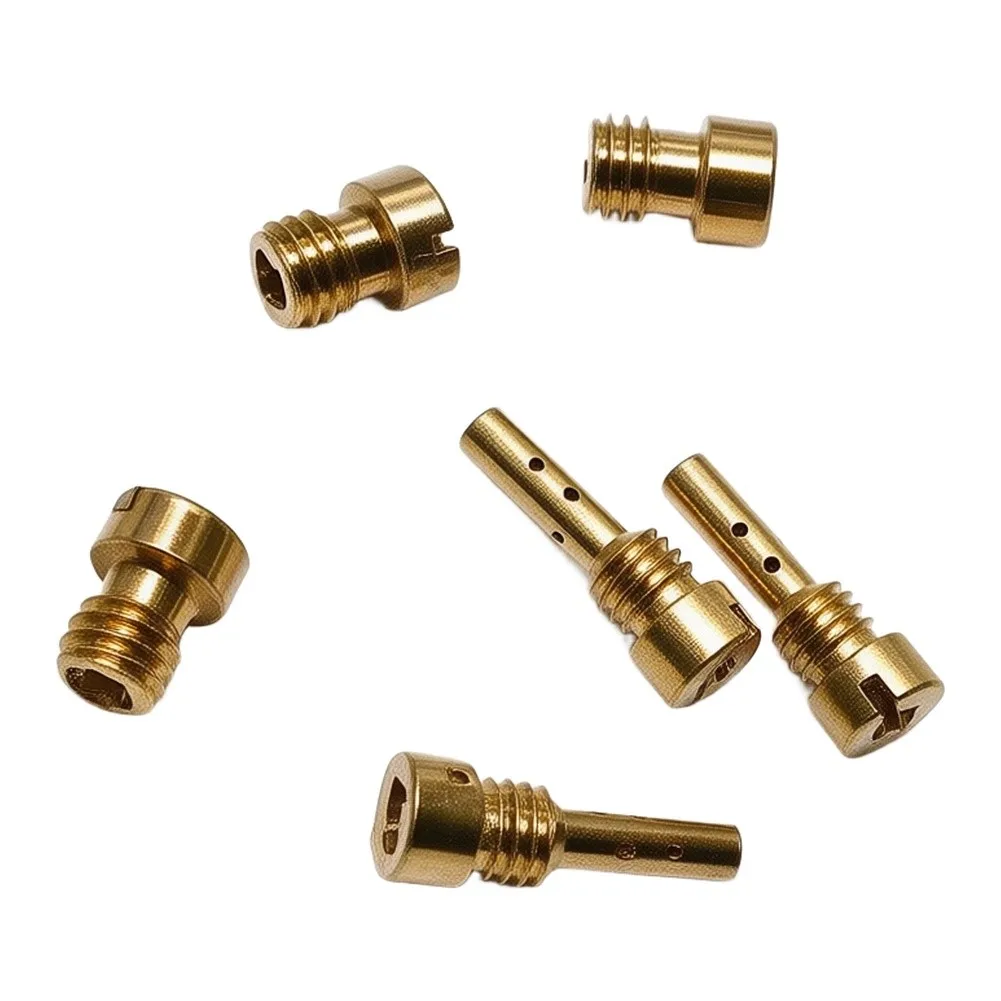 For XL883 XL1200 For CV40 Carburetor Jet Kit 3 Main Jets #185 #190 #195 + 3 Idle Jets #42 #45 #48 Yellow Brass Nozzle Set