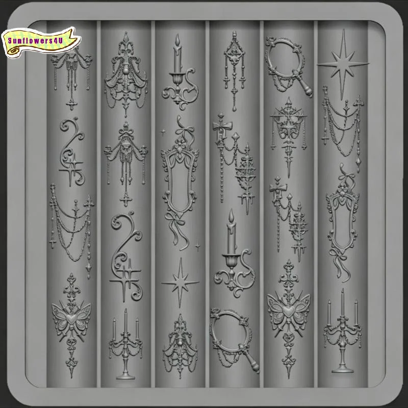 Baroque Style Silicone Mold for Nail Art Featuring Bow and Butterfly Patterns Ideal for Salon and Home Use