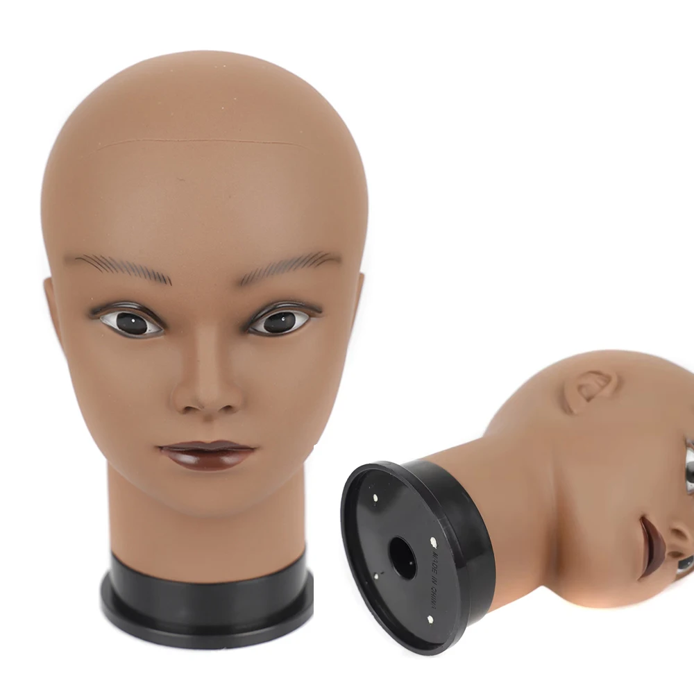 Female Cosmetology Mannequin Heads with Clamps Makeup Practice Stand Styling Manikin for Wigs Hats Display