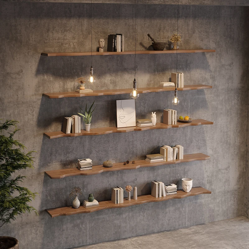 

Wall shelf solid wood laminate bedroom wall rack baffle