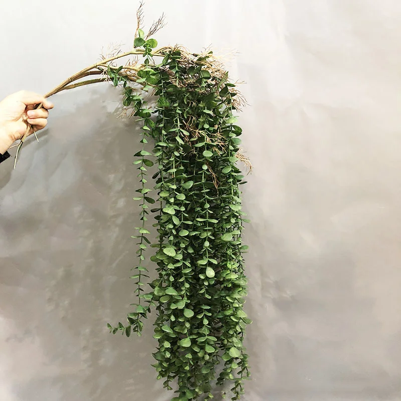 104cm Fake Eucalyptus Rattan Artificial Plants Vine Plastic Tree Branch Wall Hanging Leafs For Home Garden Outdoor Wedding Decor