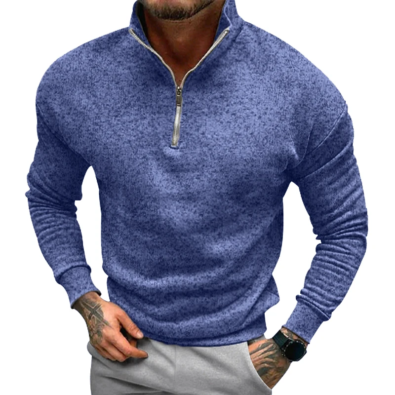 New Mens Sweaters Fashion Half Zip Pullover Oversize Jumpers Sweatshirts Men Autum Spring Warm Jogger Brand Tops