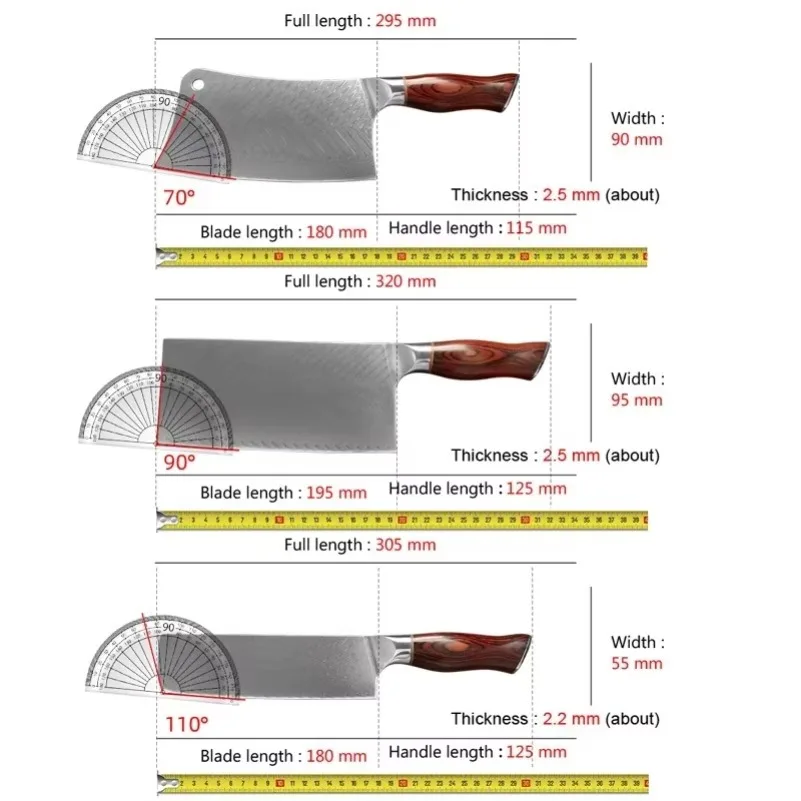 Damascus Knife Cleaver Chef Knife Chopper Meat Fish Slicing Chinese Vegetable Kitchen Knife Cooking Knifes and Accessories