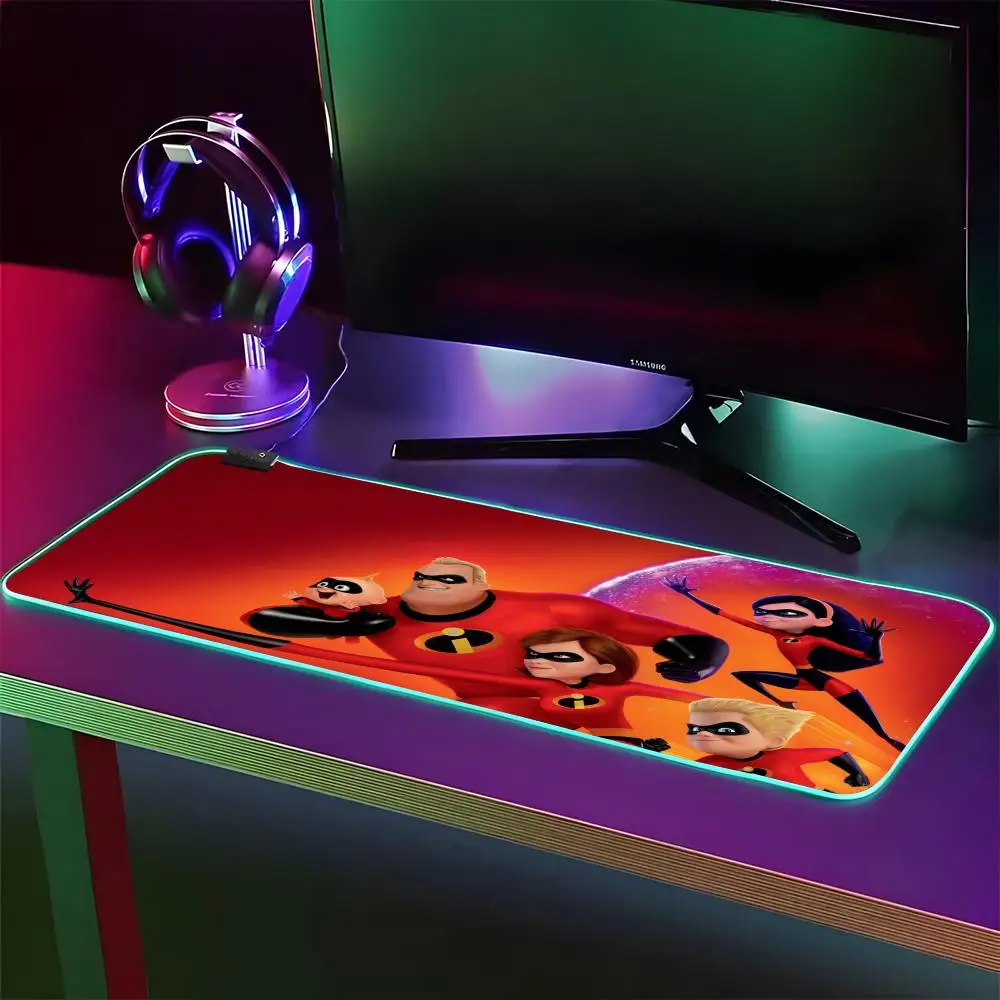 The I-Incredibles-SES Mouse Pad RGB Gaming Mouse Pad Desk Mat HD Gamer Large LED Light XXL MousePads
