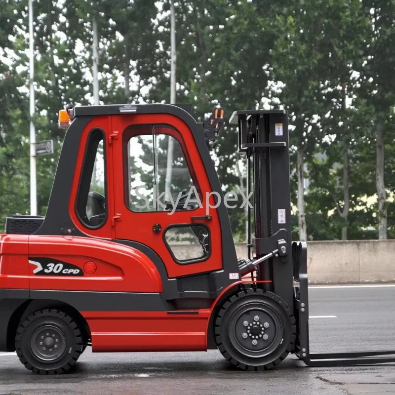 3-Ton Lead-Acid Battery Warehouse Forklift Factory Price with Operator Cabin Stable Performance  for Indoor Storage Rack Ops Pro
